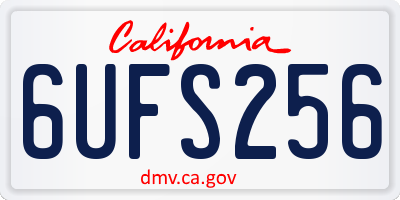 CA license plate 6UFS256
