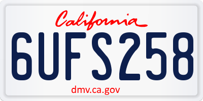 CA license plate 6UFS258
