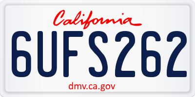 CA license plate 6UFS262