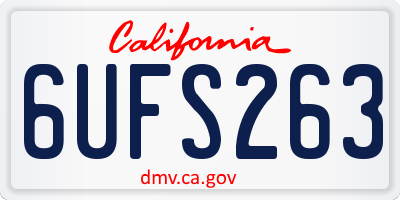 CA license plate 6UFS263