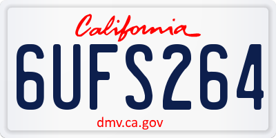 CA license plate 6UFS264