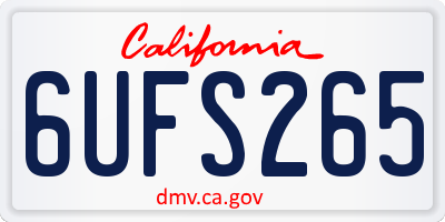 CA license plate 6UFS265