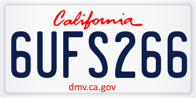 CA license plate 6UFS266