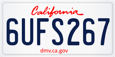 CA license plate 6UFS267