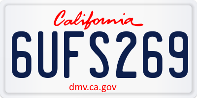 CA license plate 6UFS269