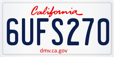 CA license plate 6UFS270