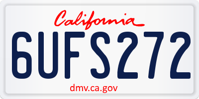 CA license plate 6UFS272