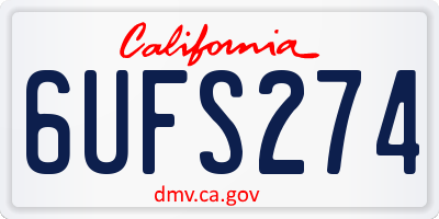 CA license plate 6UFS274