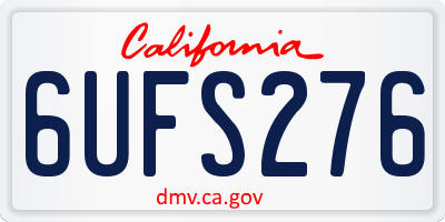 CA license plate 6UFS276