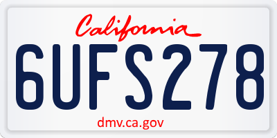 CA license plate 6UFS278