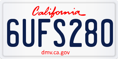 CA license plate 6UFS280