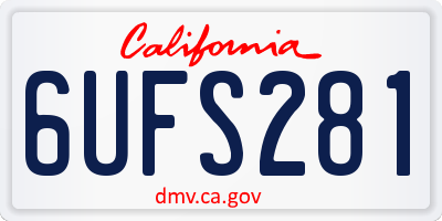 CA license plate 6UFS281