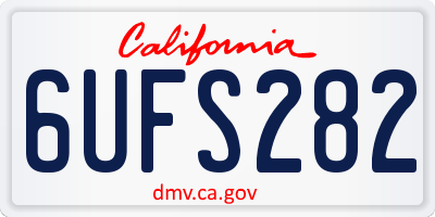 CA license plate 6UFS282