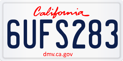CA license plate 6UFS283