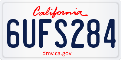 CA license plate 6UFS284