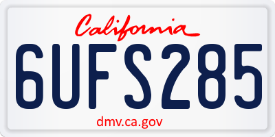 CA license plate 6UFS285