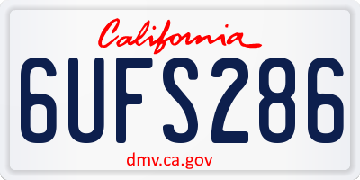 CA license plate 6UFS286