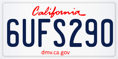 CA license plate 6UFS290