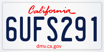 CA license plate 6UFS291