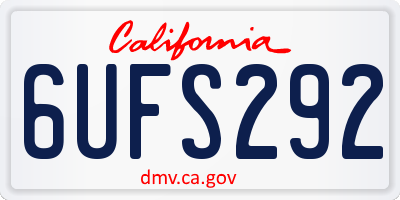 CA license plate 6UFS292