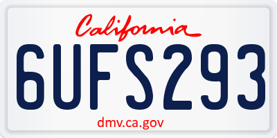 CA license plate 6UFS293