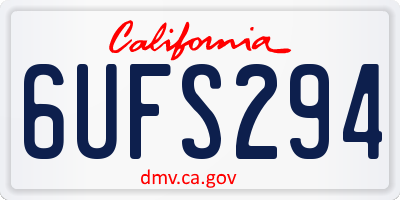 CA license plate 6UFS294