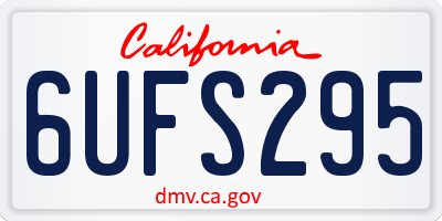CA license plate 6UFS295