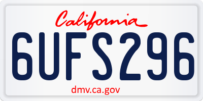 CA license plate 6UFS296