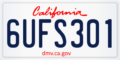 CA license plate 6UFS301