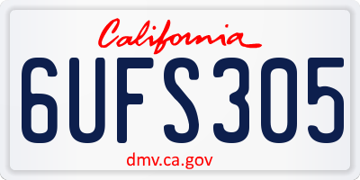 CA license plate 6UFS305