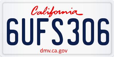 CA license plate 6UFS306