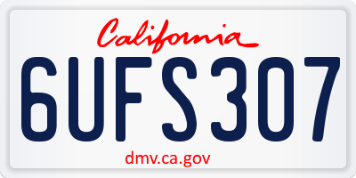 CA license plate 6UFS307