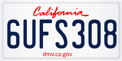 CA license plate 6UFS308