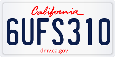 CA license plate 6UFS310