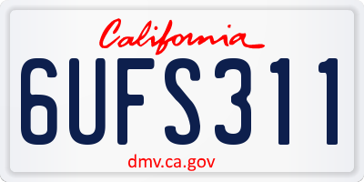 CA license plate 6UFS311