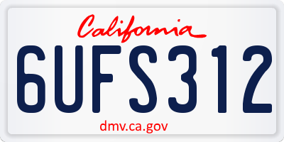 CA license plate 6UFS312