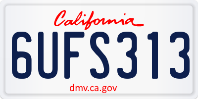CA license plate 6UFS313