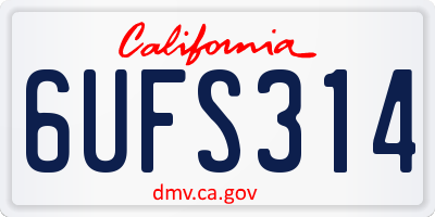CA license plate 6UFS314