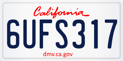 CA license plate 6UFS317