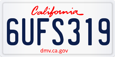 CA license plate 6UFS319