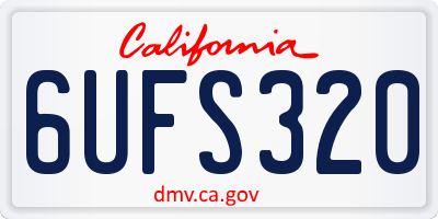 CA license plate 6UFS320