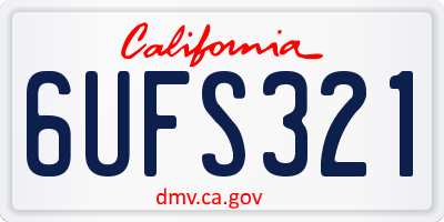 CA license plate 6UFS321