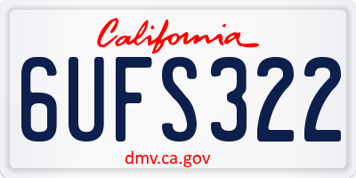 CA license plate 6UFS322