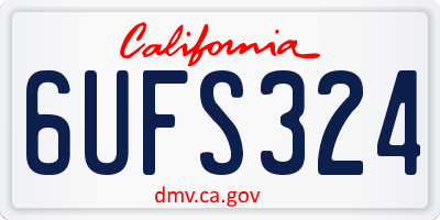 CA license plate 6UFS324