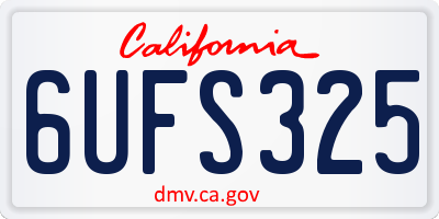 CA license plate 6UFS325