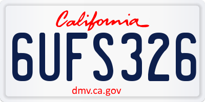 CA license plate 6UFS326