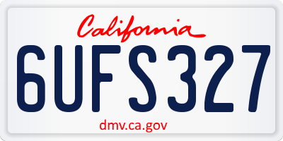 CA license plate 6UFS327