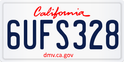 CA license plate 6UFS328