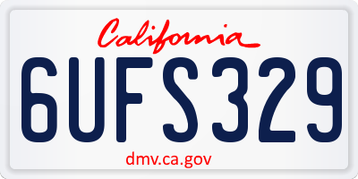 CA license plate 6UFS329