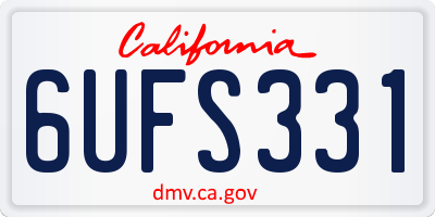 CA license plate 6UFS331